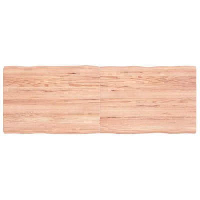 Tablero mesa madera tratada borde natural marrón 140x50x(2-4)cm