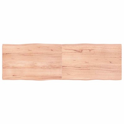 Tablero mesa madera tratada borde natural marrón 160x50x(2-4)cm