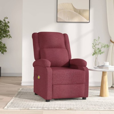 Sillón de masaje eléctrico tela rojo tinto