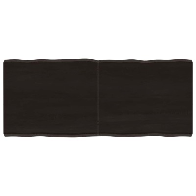 Tablero mesa madera tratada borde vivo marrón 120x50x(2-6) cm