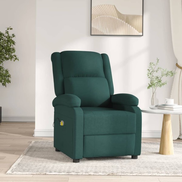 Sillón de masaje eléctrico tela verde oscuro