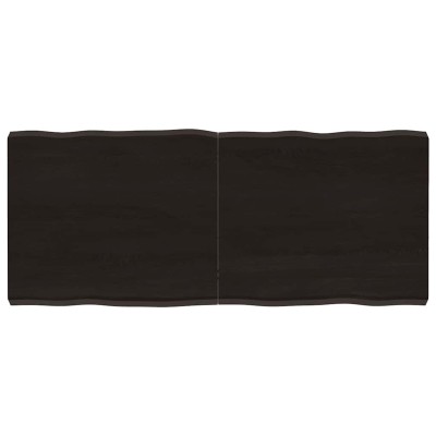 Tablero mesa madera tratada borde vivo marrón 140x60x(2-6) cm