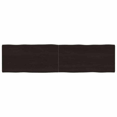 Tablero mesa madera tratada borde vivo marrón 160x40x(2-4) cm