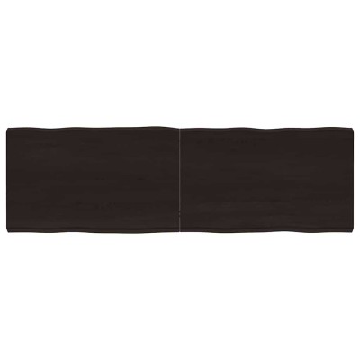 Tablero mesa madera tratada borde vivo marrón 160x50x(2-6) cm