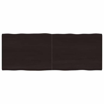 Tablero mesa madera tratada borde vivo marrón 160x60x(2-4) cm