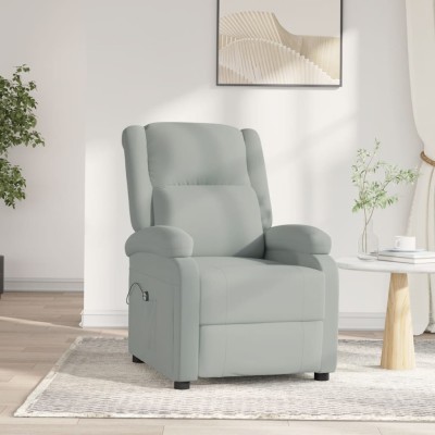 Sillón reclinable eléctrico de terciopelo gris claro