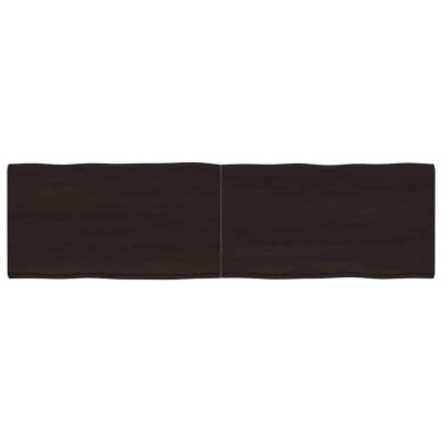 Tablero mesa madera tratada borde vivo marrón 180x50x(2-4) cm