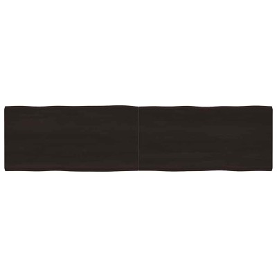 Tablero mesa madera tratada borde vivo marrón 200x50x(2-6) cm