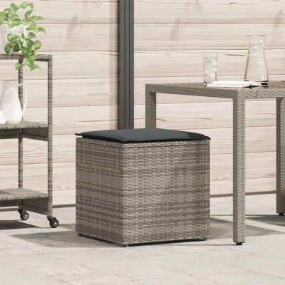 Caja de cojines Gris 50 x 50 x 50 cm ratán sintético