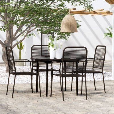 Juego de comedor de jardín 5 piezas negro