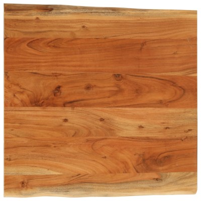Tablero mesa cuadrado borde natural madera acacia 60x60x3,8 cm
