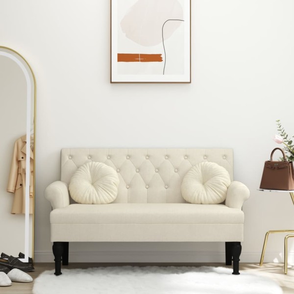 Banco con respaldo lino 120x62x75,5 cm