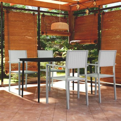Juego de comedor de jardín de 5 piezas blanco