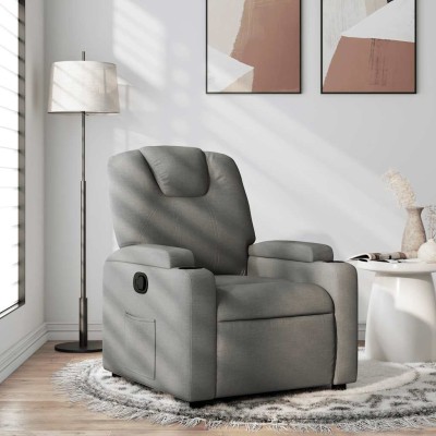 Sillón reclinable de tela gris oscuro