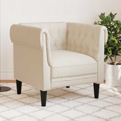 Sillón Chesterfield de lino