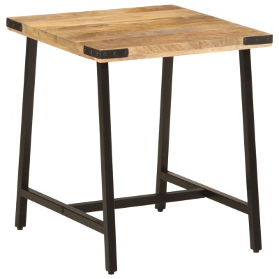 Mesa auxiliar de madera maciza de mango y hierro 45x45x50 cm