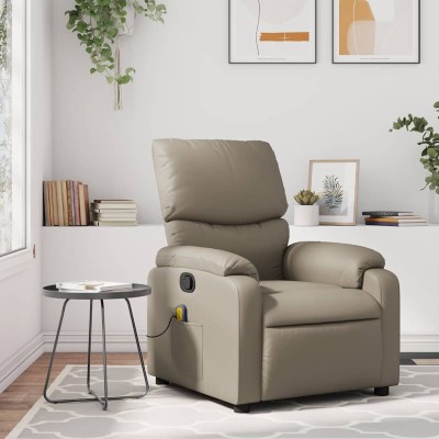 Sillón de masaje reclinable cuero sintético color capuchino