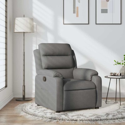 Sillón reclinable de tela gris oscuro