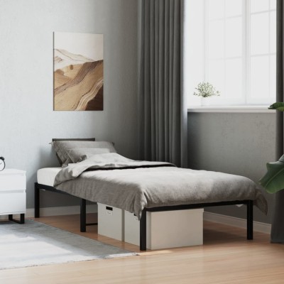Estructura de cama sin colchón metal negro 90x190 cm