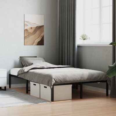 Estructura de cama sin colchón metal negro 120x190 cm