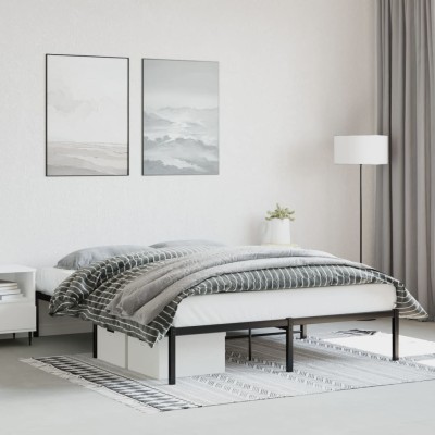 Estructura de cama sin colchón metal negro 160x200 cm