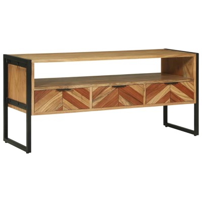 Gabinete de TV Marrón 100 x 35 x 50 cm Madera maciza de Acacia