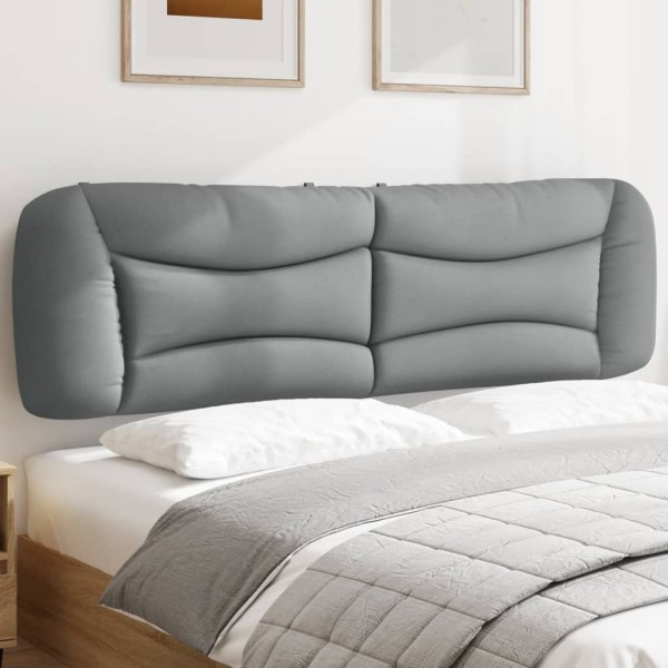 Cabecero de cama acolchado tela gris claro 193 cm