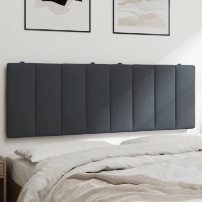 Cabecero de cama acolchado terciopelo gris oscuro 120 cm