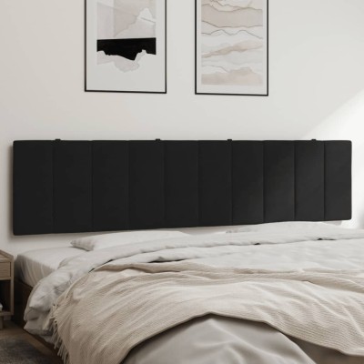 Cabecero de cama acolchado terciopelo negro 200 cm