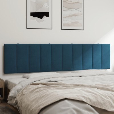 Cabecero de cama acolchado terciopelo azul 200 cm