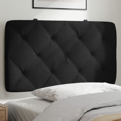 Cabecero de cama acolchado terciopelo negro 80 cm