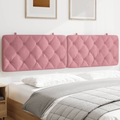 Cabecero de cama acolchado terciopelo rosa 200 cm