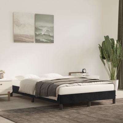 Estructura de cama sin colchón terciopelo negro 120x190 cm