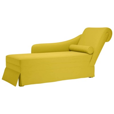 Chaise longue respaldo reposabrazos derecho terciopelo amarillo