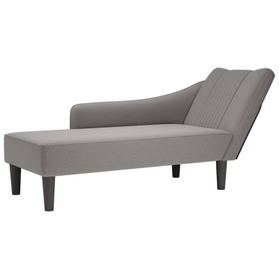 Chaise longue con reposabrazos derecho tela color topo