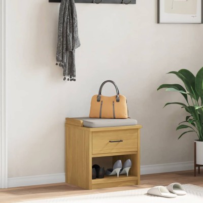 Banco de recibidor SANDNES madera maciza de pino 45x40x50 cm