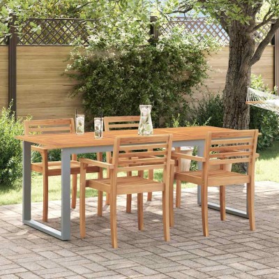 Mesa de comedor de jardín Gris 160 x 80 x 75 cm