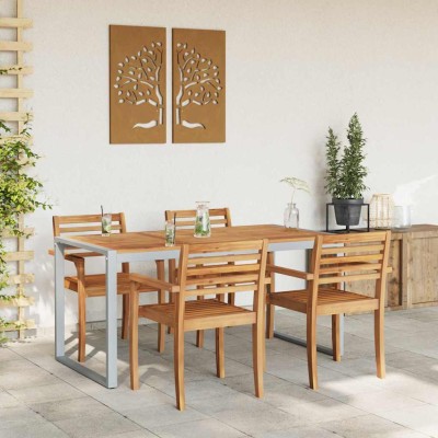 Mesa de comedor de jardín Gris 160 x 80 x 75 cm
