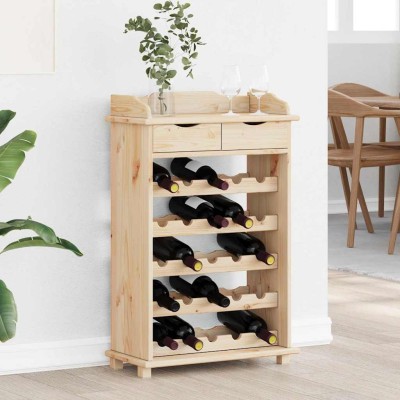 Estante de Vino 90 x 60 x 30 cm Madera maciza de Pino