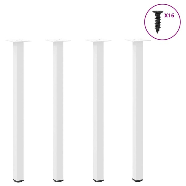 Patas para consola (4 unidades), color blanco, 72-74 cm, acero