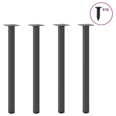 Patas para consola (4 unidades), antracita, 72-74 cm, acero