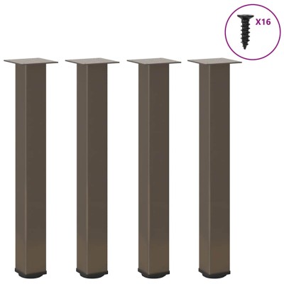 Patas para mesa consola 4 unidades acero natural 72-74 cm Acero
