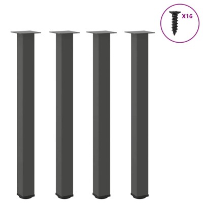 Patas para mesa de bar (4 unidades), antracita, 90-92 cm, acero