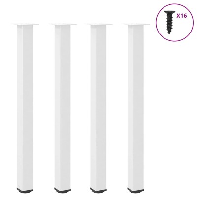 Patas para mesa de bar (4 unidades), color blanco, 110-112 cm, acero