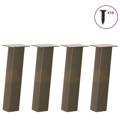 Patas para mesa de centro 4 unidades de acero natural, 42 cm, acero