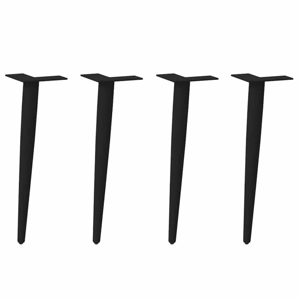 Patas cónicas para mesa de centro (4 unidades), color negro, 30-31 cm, acero