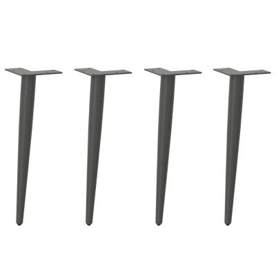 Patas cónicas para mesa de centro (4 unidades), antracita, 30-31 cm, acero