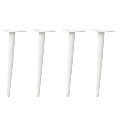 Patas para mesa de centro cónicas (4 unidades), color blanco, 42-43 cm, acero