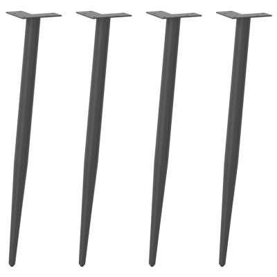 Patas de consola forma cónica 4 unidades antracita 72-73 cm acero