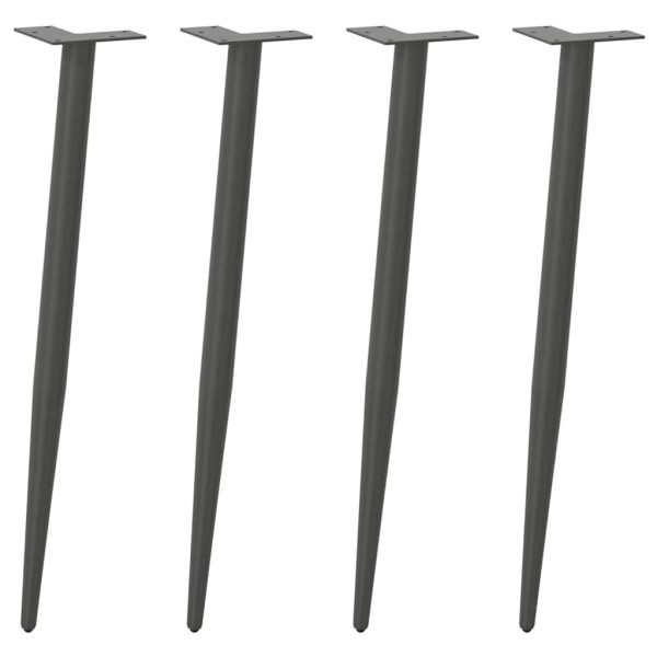 Patas de consola forma cónica 4 unidades antracita 72-73 cm acero